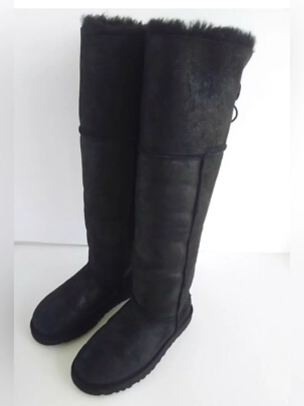 UGG Bailey Over The Knee Black Suede Boots Size 9